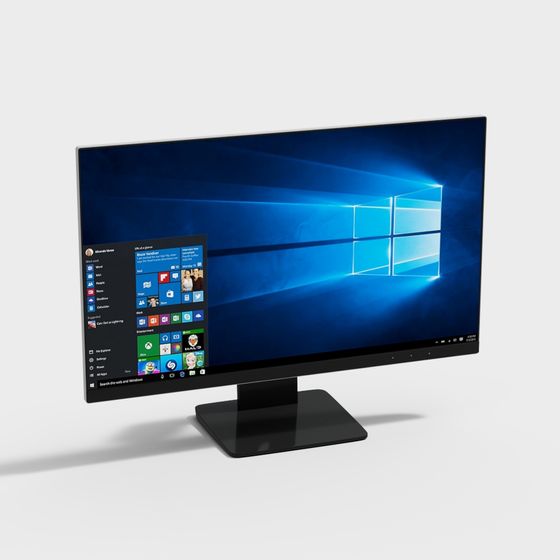 Low Polygon 3D Monitor Model with High Detail