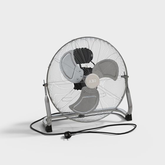 Sleek Low-Polygon Ceiling Fan 3D model