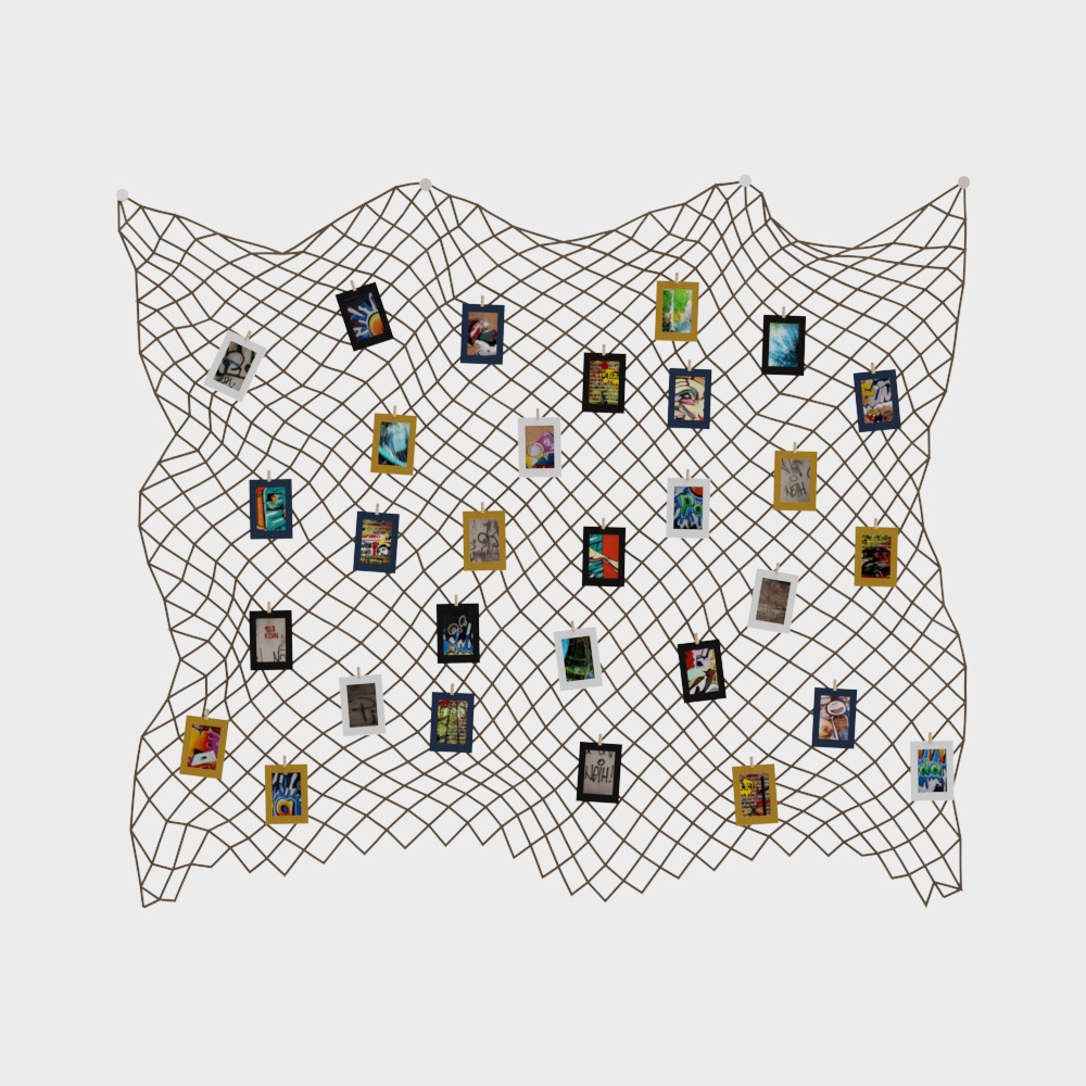 Image suspendue dessin animé sur le mur de photo du studio photo