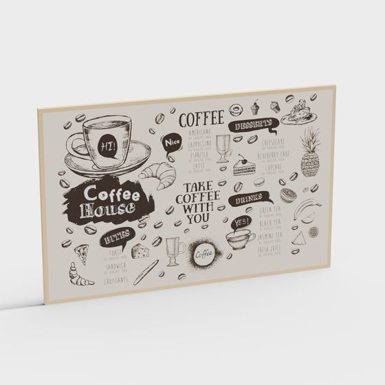 Coffee House Menu 3D model