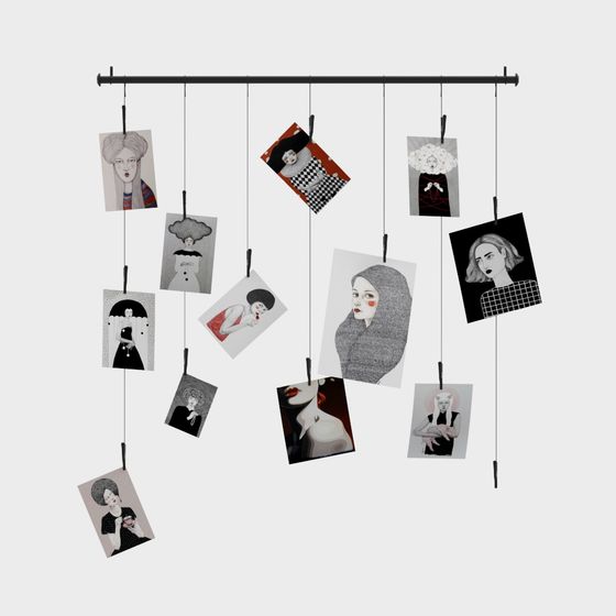 Hanging Portrait Wall 3D model