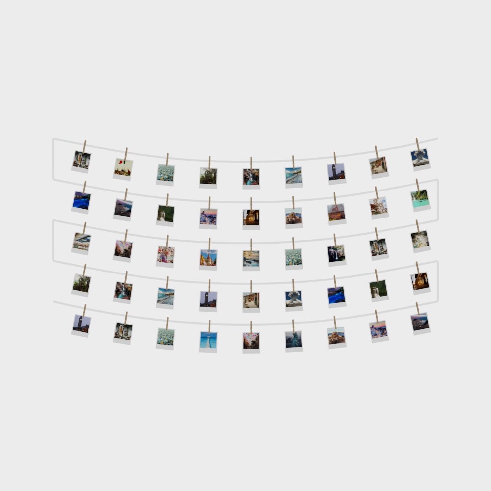 Cartoon hanging picture on photo wall of photo studio