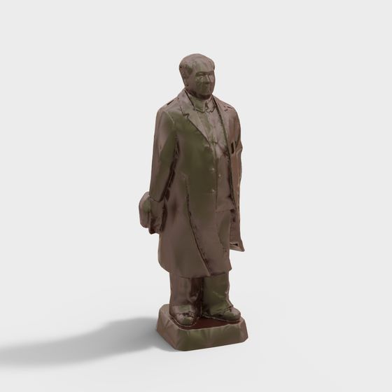 Sculptural Exhibition Hall Piece 3D Model in Brown
