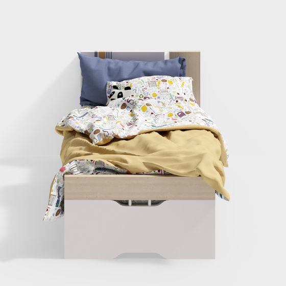 Delightful Children's Bed 3D model for Cozy Spaces