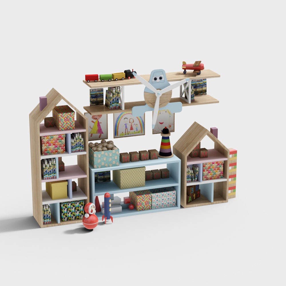 Kindergarten children's cabinet combination