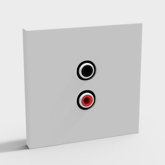 High-Detail Audio Jack Panel 3D model