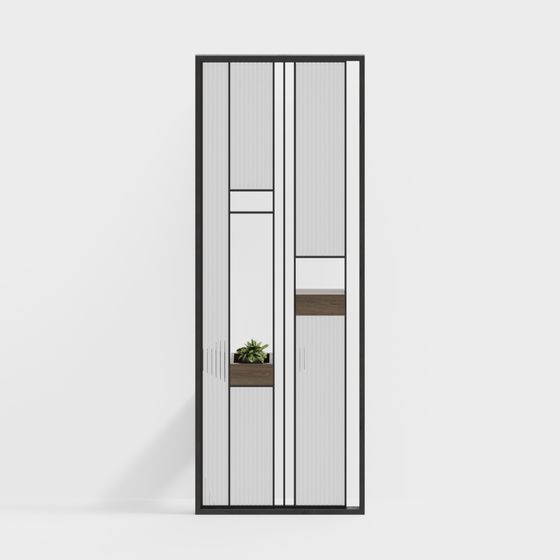 Industrial Glass Door 3D model