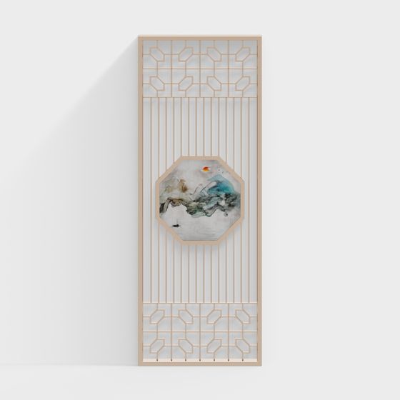 Stylish Geometric Partition Screen 3D model