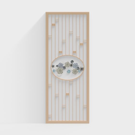 Artistic Floral Shadow Screen 3D model for Modern Designs