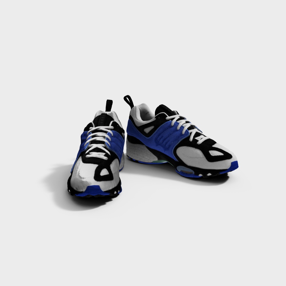 Stylish 90s Inspired Sneakers 3D model