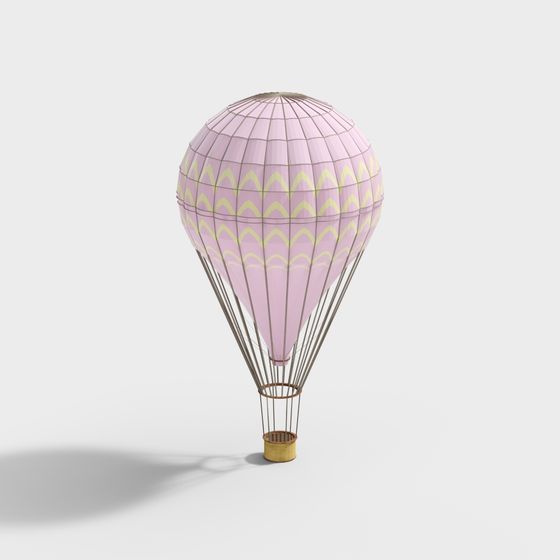 Charming Low-Polygon Hot Air Balloon 3D model
