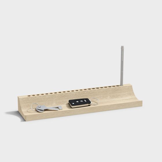 Minimalist Wood Desk Organizer 3D model
