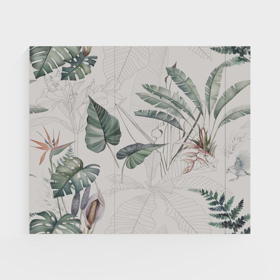 Tropical Paradise Wall Mural 3D model