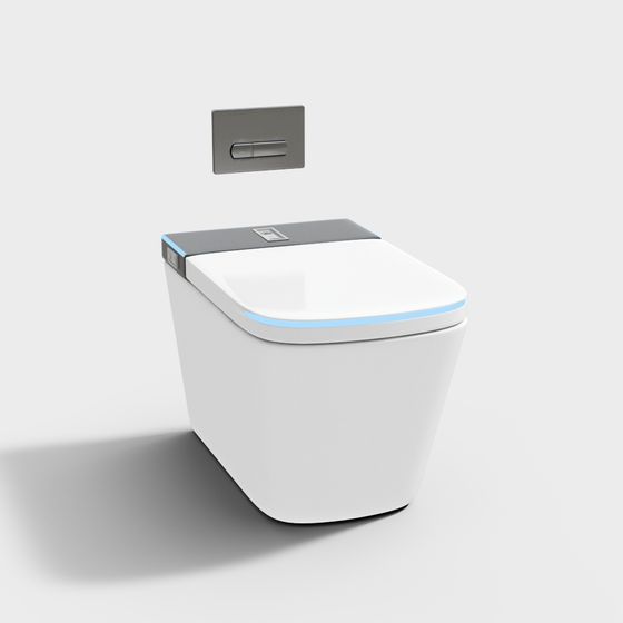 Smart Toilet 3D Model with Minimalist Design