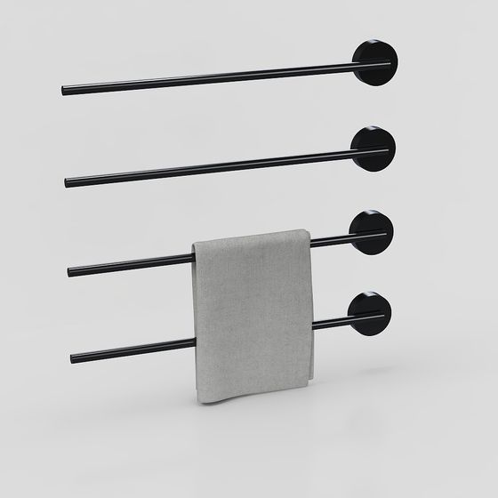 Minimalist Towel Rack 3D model