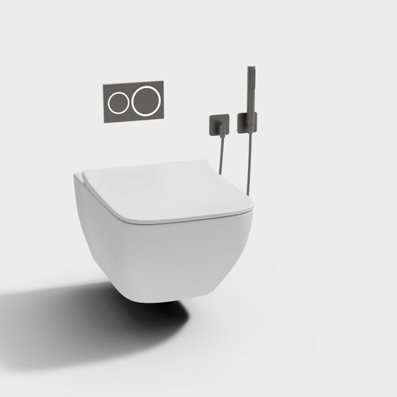 Modern Minimalist Wall-Mounted Toilet 3D model