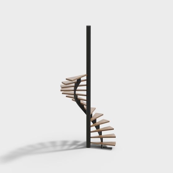 Stylish Low-Poly Spiral Staircase 3D model