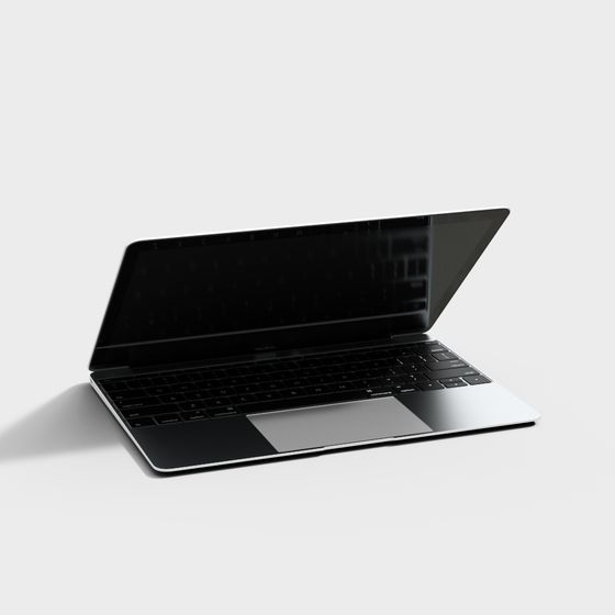 Minimalist 3D Laptop Model for Modern Creatives