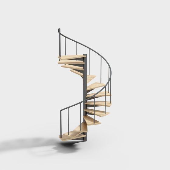 Elegant Spiral Staircase 3D model for Modern Spaces
