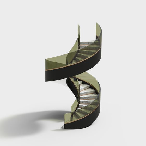 Elegant Spiral Staircase 3D model