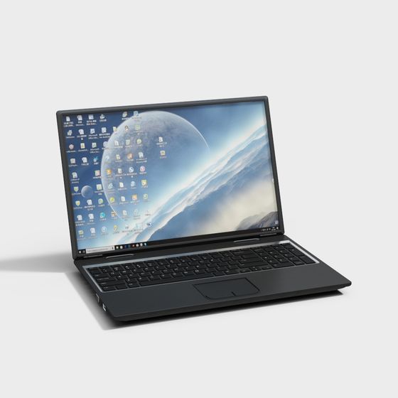 Stylish Low-Poly Laptop 3D Model