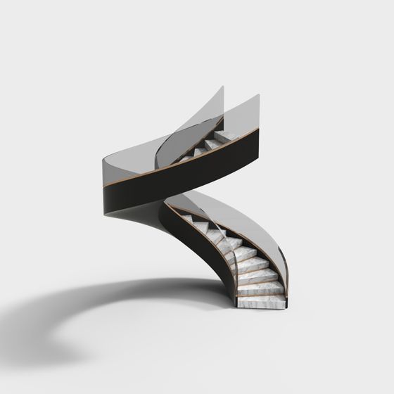 Elegant Spiral Staircase 3D model