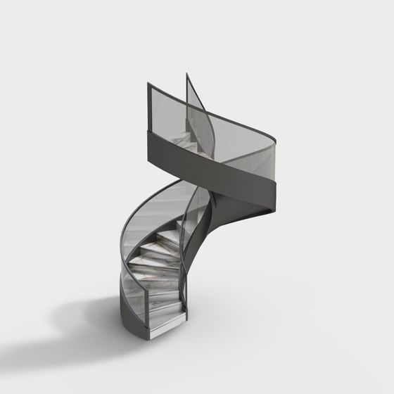 Elegant Spiral Staircase 3D model