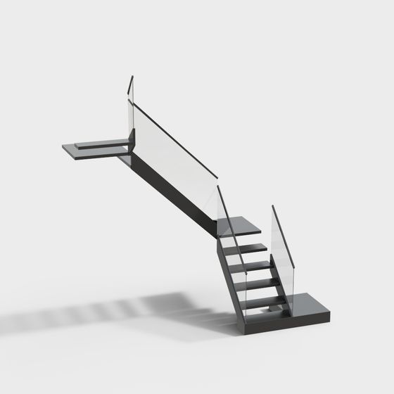 Futuristic Low-Poly Staircase 3D model