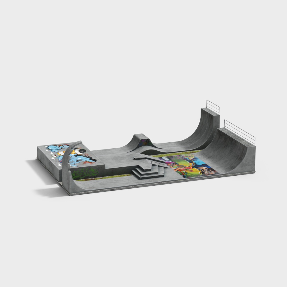 Vibrant Skate Park 3D model for Creative Projects
