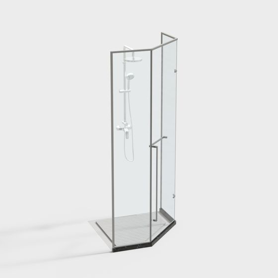 Minimalist Shower Room 3D model