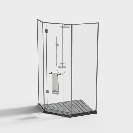Modern Minimalist Shower 3D model