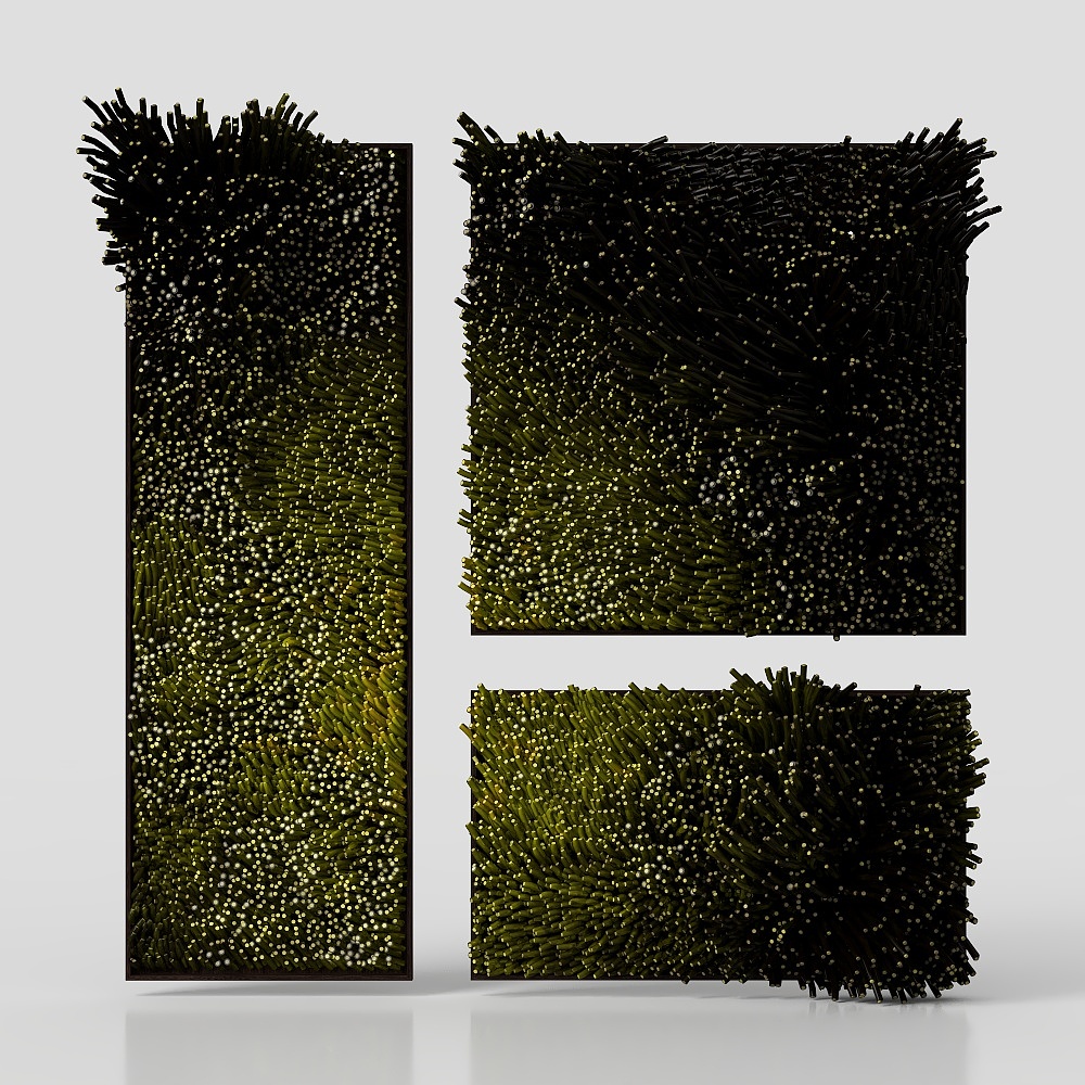 parete verde con fiori ed erba