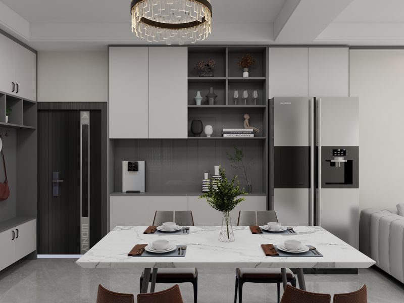 Modern Black & White Kitchen Dining Idea