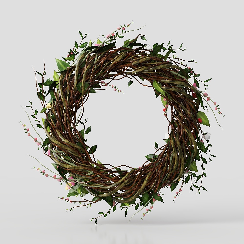 植物と草の花ポット装飾