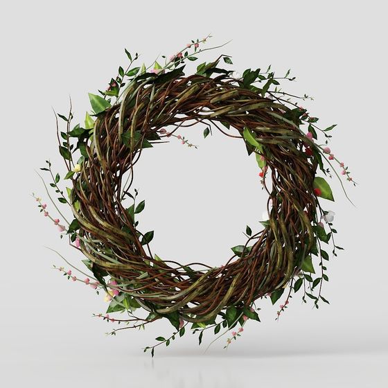 植物と草の花ポット装飾