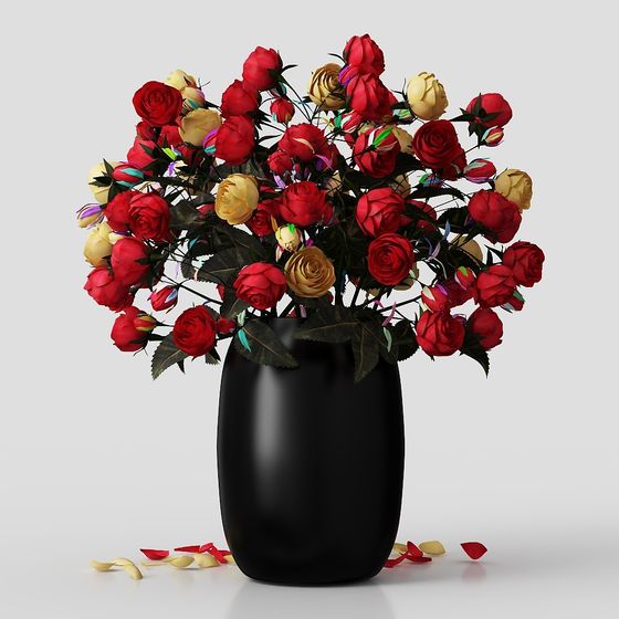 Romantic Rose Bouquet 3D model
