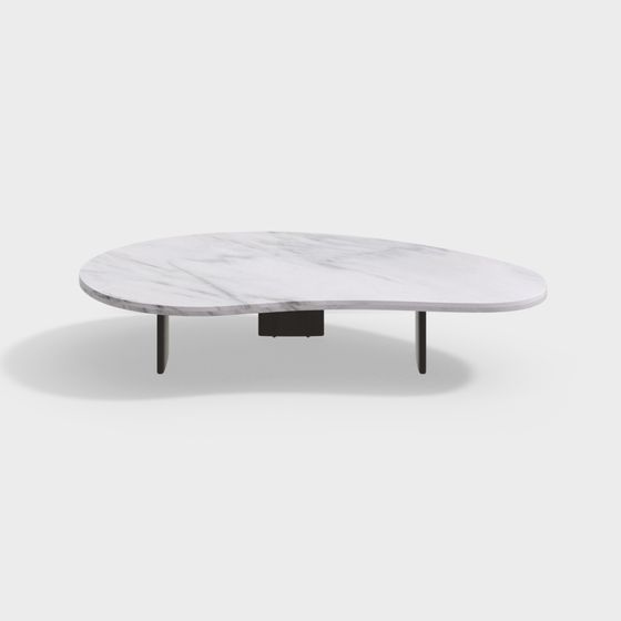 Stylish Oval Marble Coffee Table 3D model