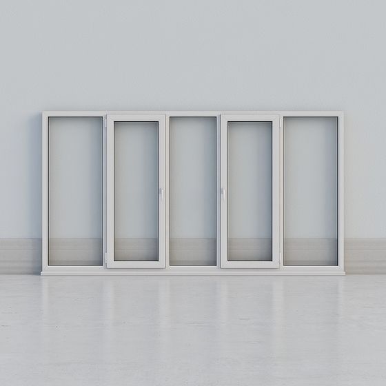 Modern Glass Sliding Door 3D Model