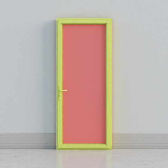 Vibrant Low Poly Door 3D Model