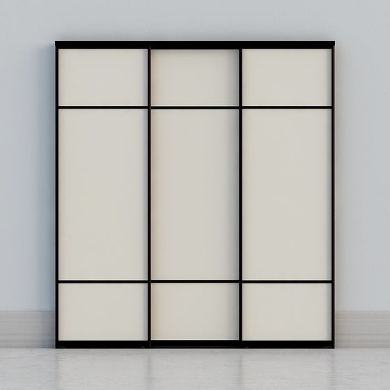 Minimalist Glass Partition Door 3D model