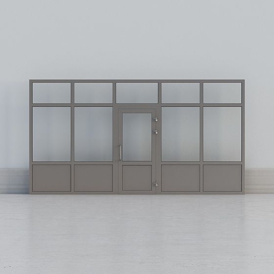 Industrial Style Glass Door 3D model