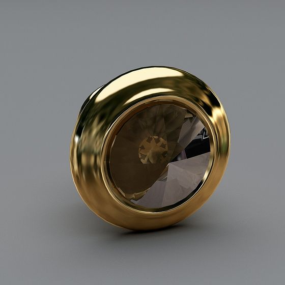 Elegant 3D Ring Model with Gemstone Design