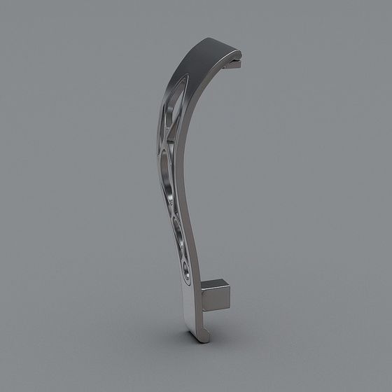 Futuristic Metal Handle 3D model with Unique Curves