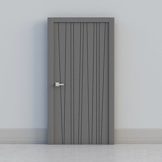 Stylish Minimalist Gray Door 3D model