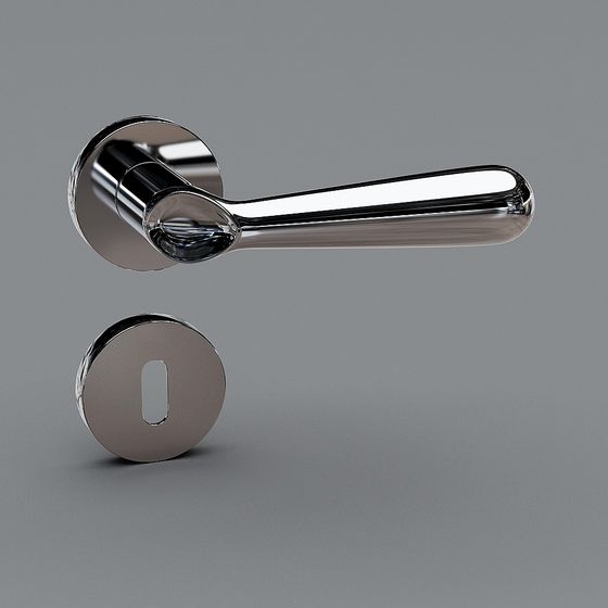 Elegant Metal Door Handle 3D Model