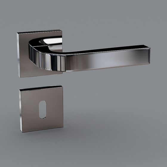 Sleek Low-Polygon Door Handle 3D model for Modern Spaces