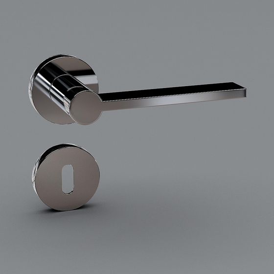 Sleek Low-Poly Door Handle 3D model