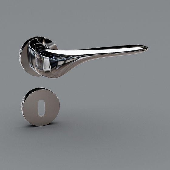Elegant Metal Door Handle 3D model