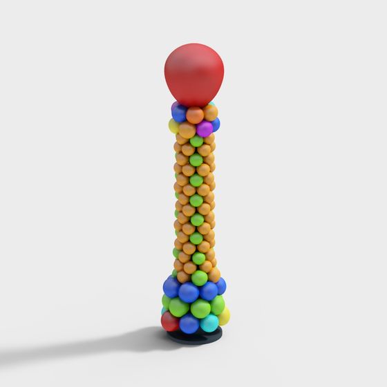 Vibrant Rainbow Tower 3D Model