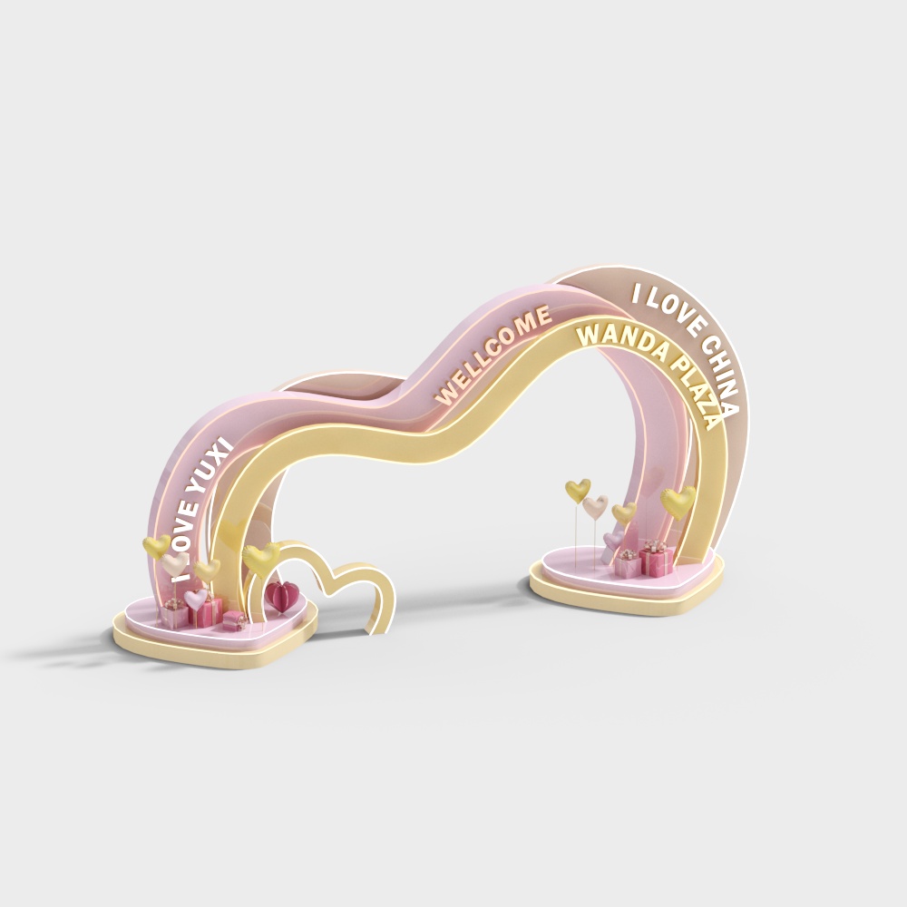 Rainbow Welcome Gate 3D model